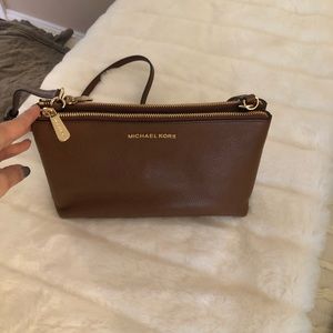 MK brown luggage cross body